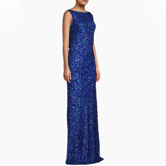 NWT Sachin & Babi $750 Maria Gown Cobalt sequin dress - Size 8 - formal, blue - Picture 6 of 7